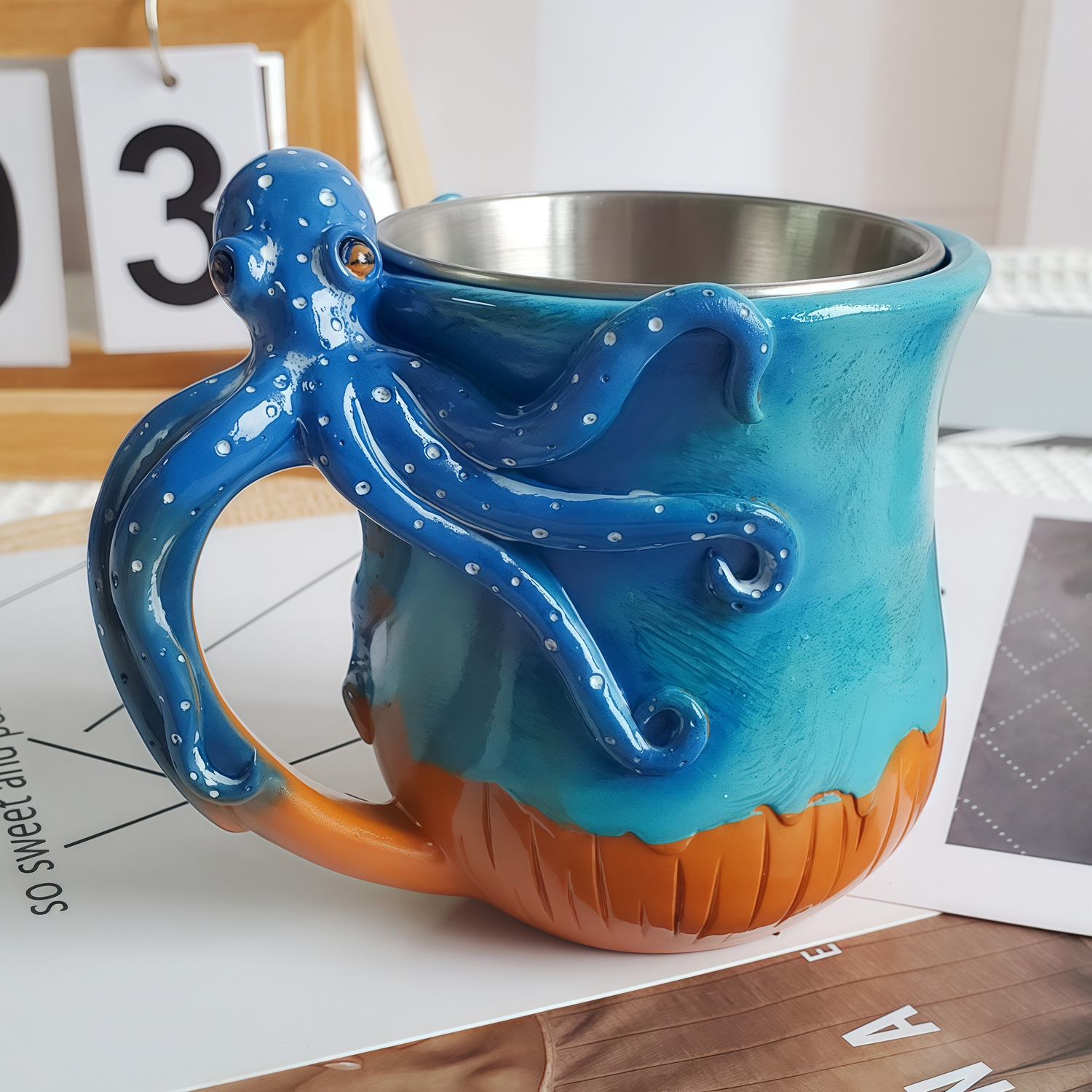 Bestselling Handmade Octopus Mug - Resin Craft Ornament, Creative Design