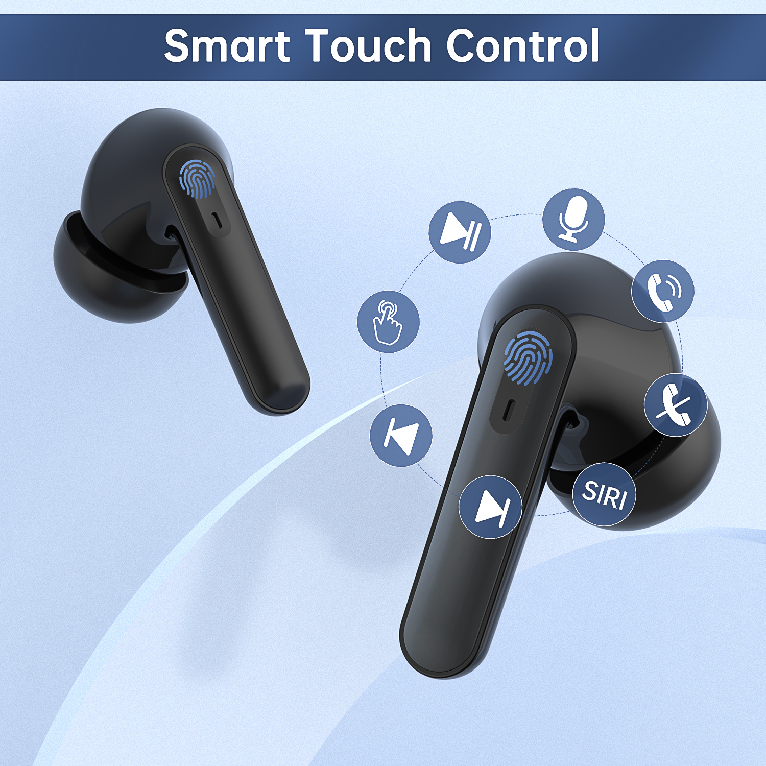 Wireless Earbuds, Bluetooth 5.1 Headphone 30Hrs Playtime with USB-C Fast Charging Case, IPX7 Waterproof Earphones, TWS in Ear Stereo Headset Built