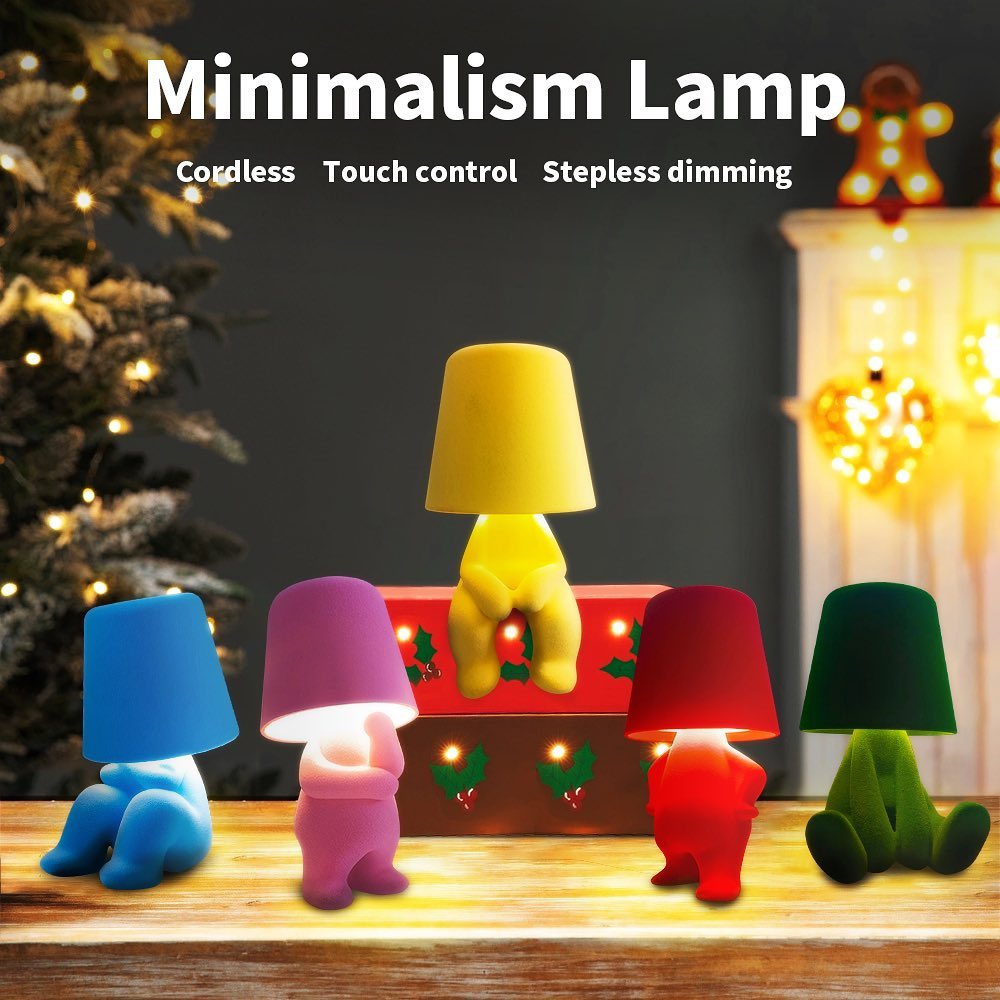 Mood Lighting Lamps, Thinker Figurine Table Lamp, Rechargeable Touch-Controlled LED Table Lamp