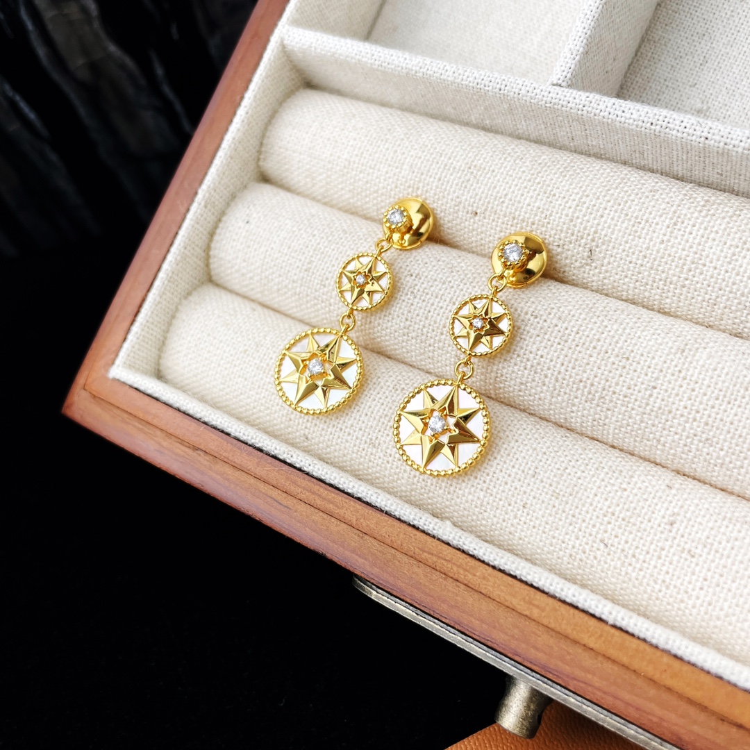 Dior eight-pointed star compass earrings
