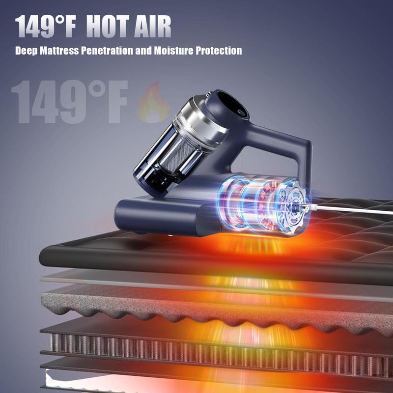 Mattress Vacuum Cleaner | 16000Pa UV Mite Remover with Hot Air & LED Display