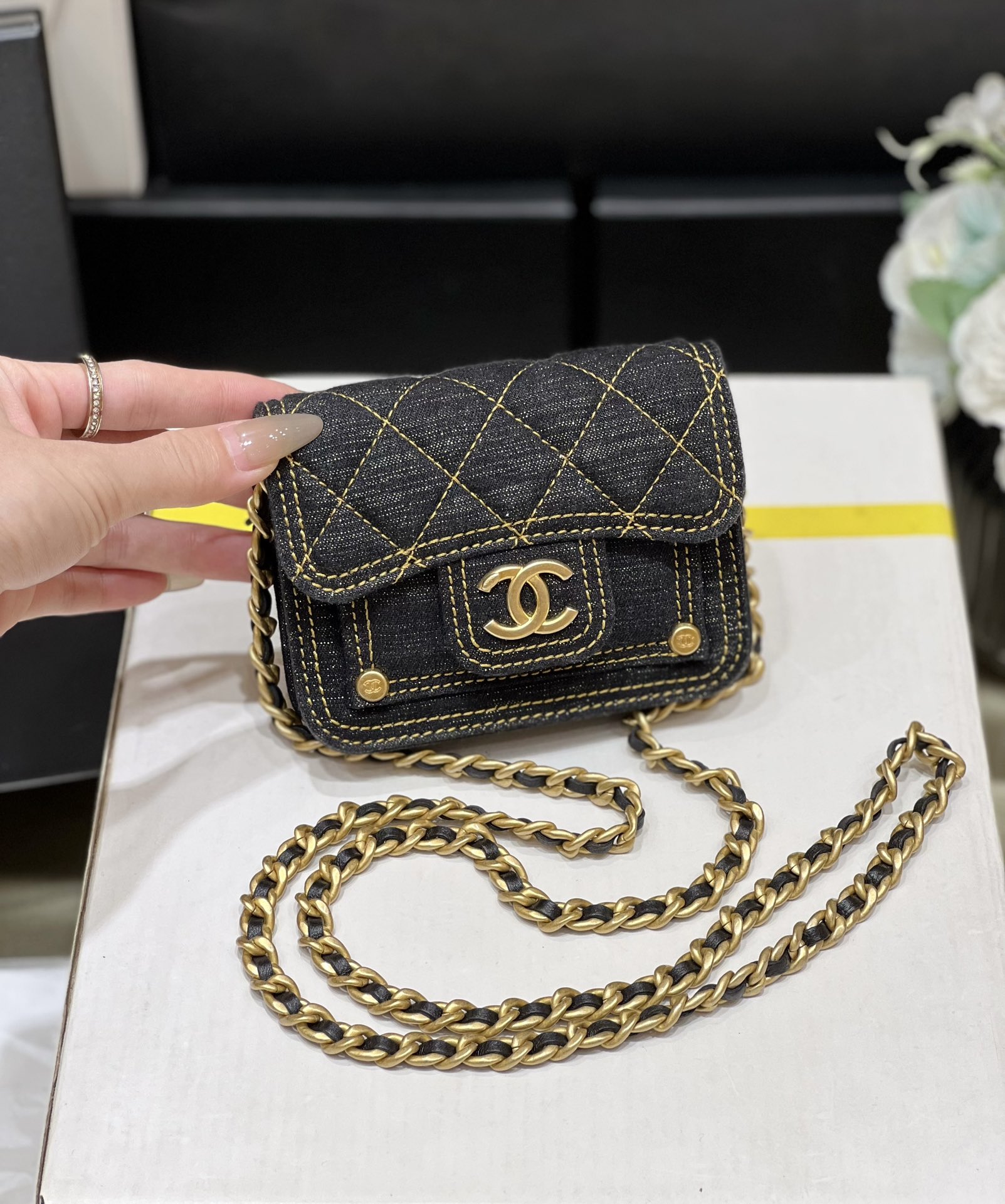 Chanel 23S Spring/Summer Collection Limited Edition Mini Denim Messenger Bag