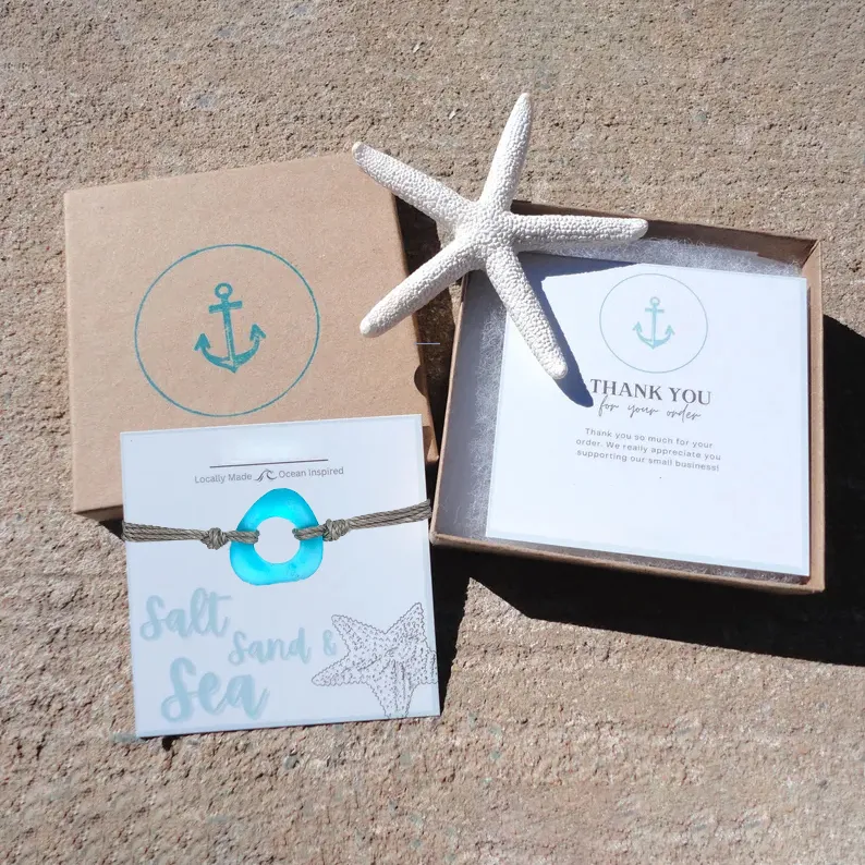 Sea Glass Bracelet with Giftbox