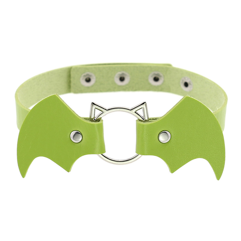 Bat Wings Vampire Kitty Leather Collar
