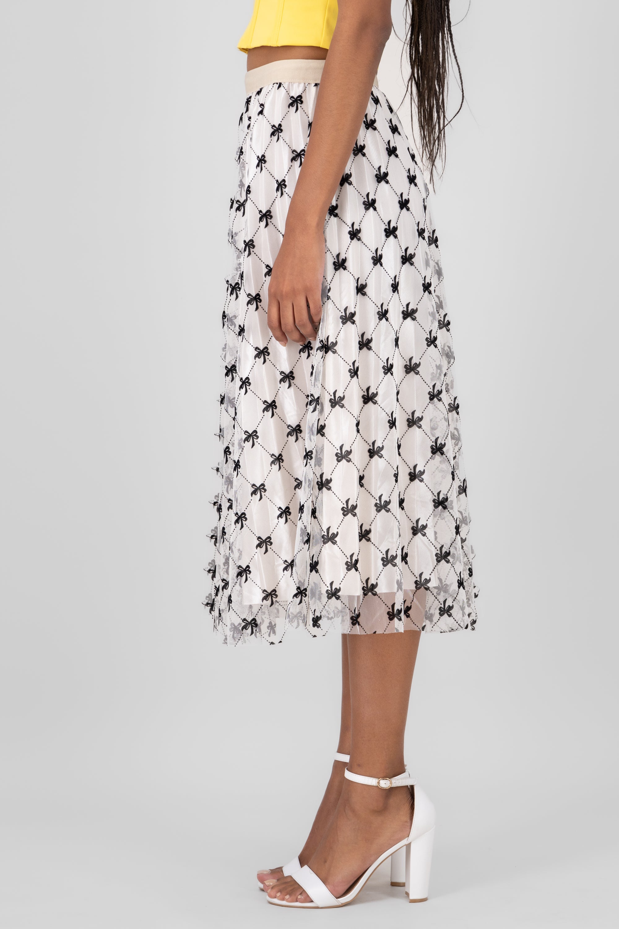 Flock Mesh Bow Skirt