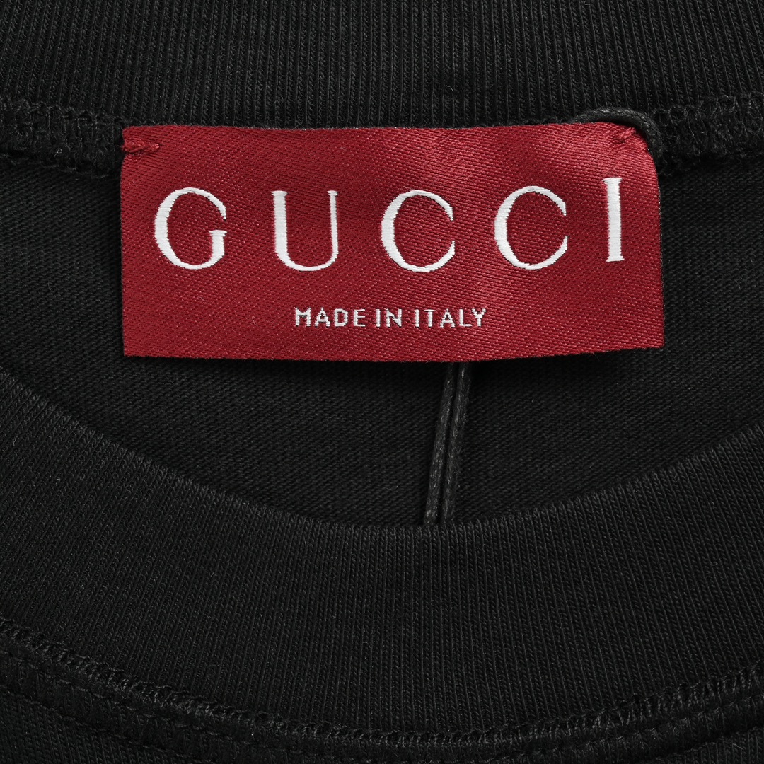 Gucci 24ss horizontal belt lettering print short sleeves
