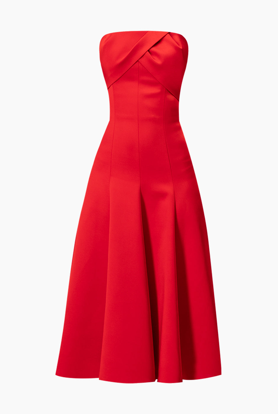 Vestido strapless con detalle en escote