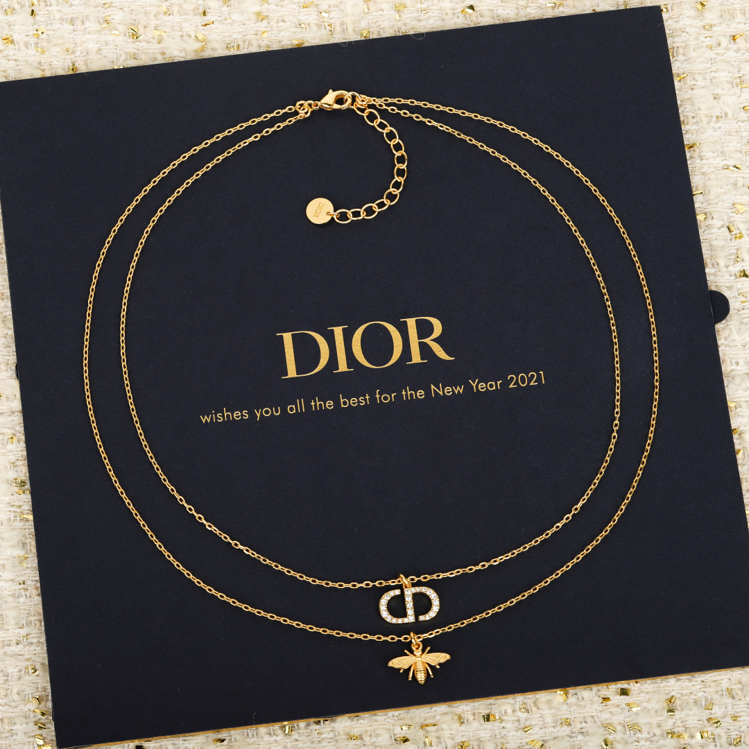 Dior Diamond CD Bee Double Necklace