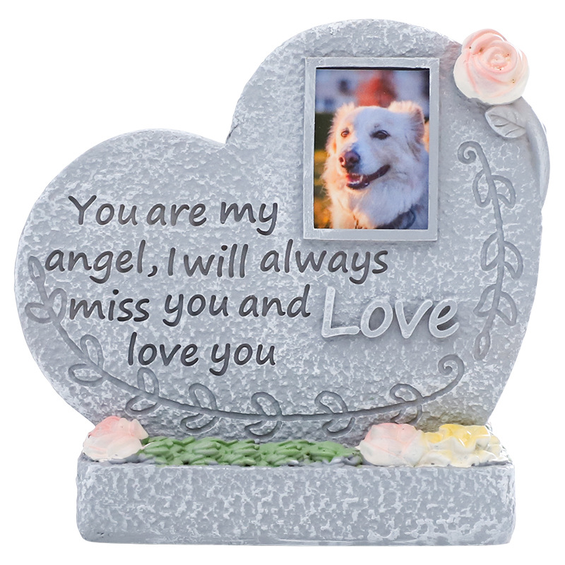 🐾 Pet Memorial Vase with Photo Frame – Resin Flower Holder for Indoor/Outdoor Garden
