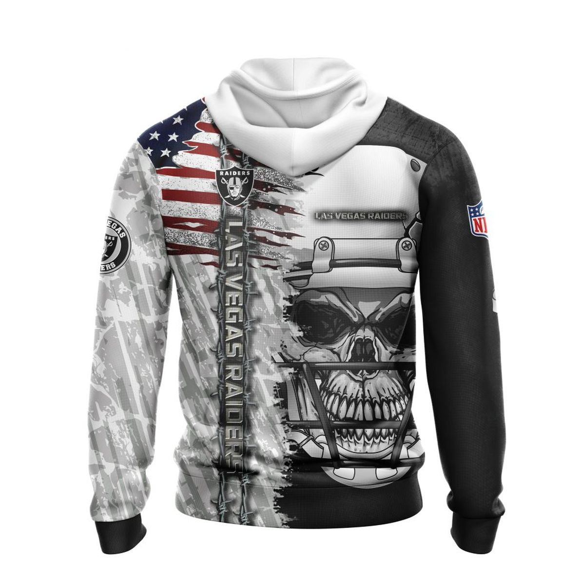 LAS VEGAS RAIDERS 3D HOODIE SKULL0803