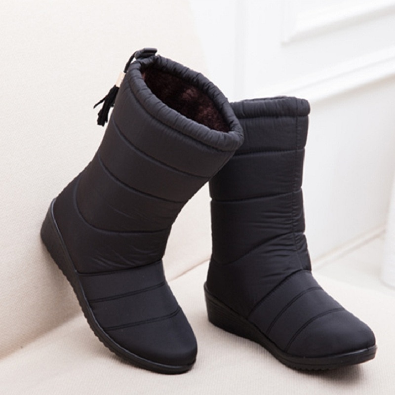 Female Warm Ankle Snow Boots Ladies Shoes Woman Winter Shoes Heels Botas Mujer