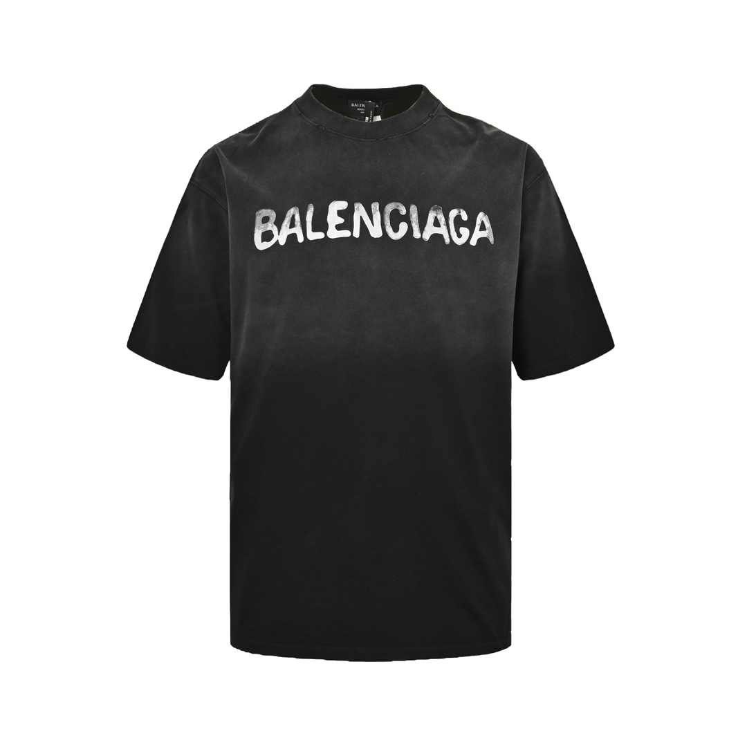 Balenciaga 24ss double B printed back washed shorts