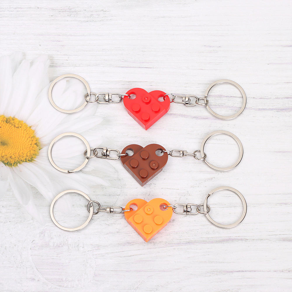 Brick Heart Keychain Set