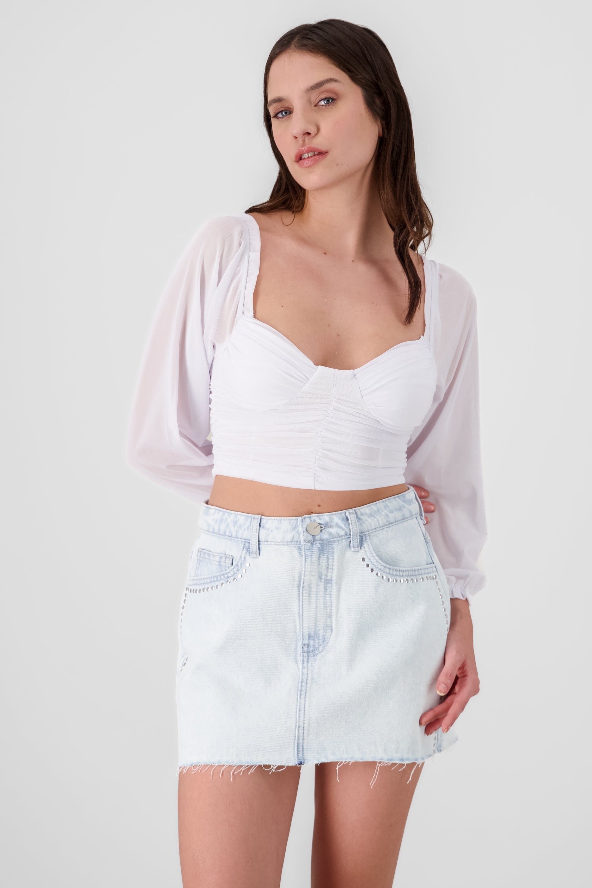 Pleated Solid Blouse