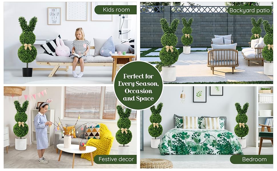 🔥Last day 49% OFF - 🐇Outdoor Artificial Turf Bunny-Shaped Topiary Tree(FREE SHIPPING)