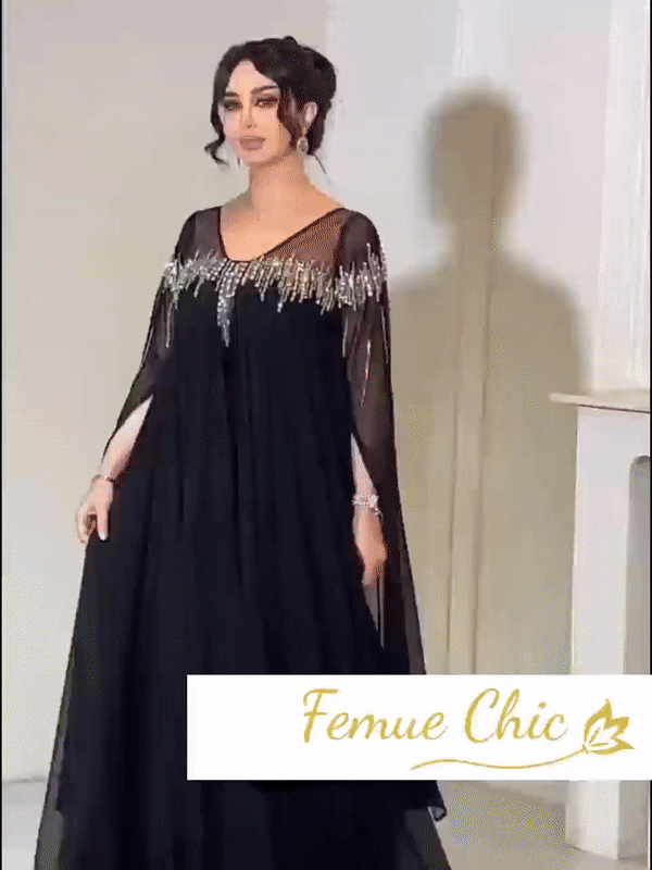 V-Neck Rhinestone Elegant Dress
