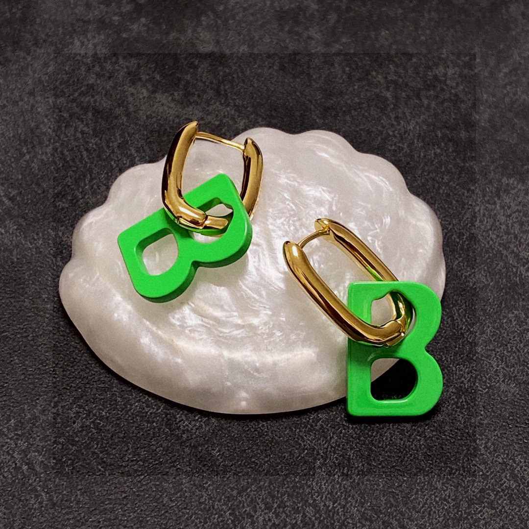 Balenciaga BB Green Earrings