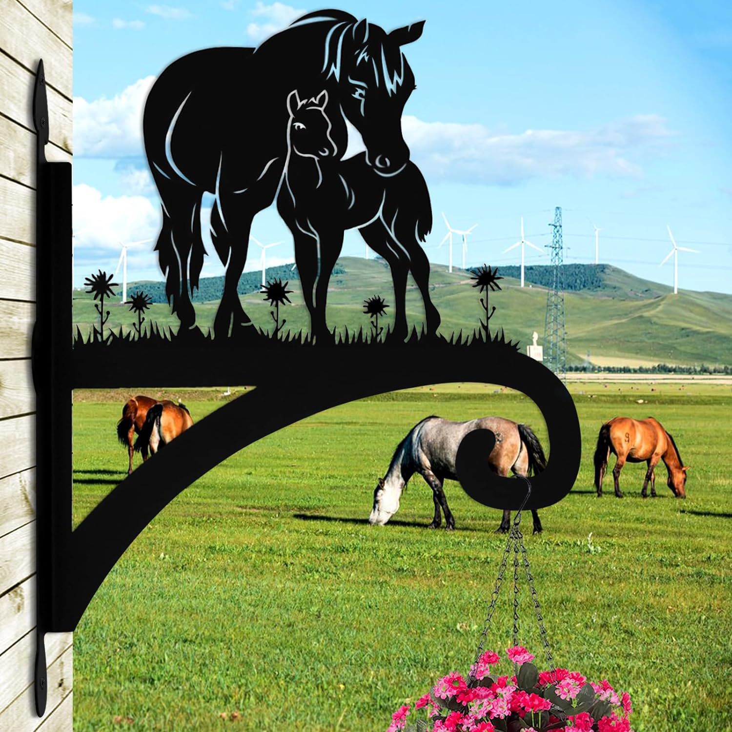 Heavy Duty Iron Animal Silhouette Hanging Brackets - Perfect for Birdfeeders, Lanterns, and Flower Baskets