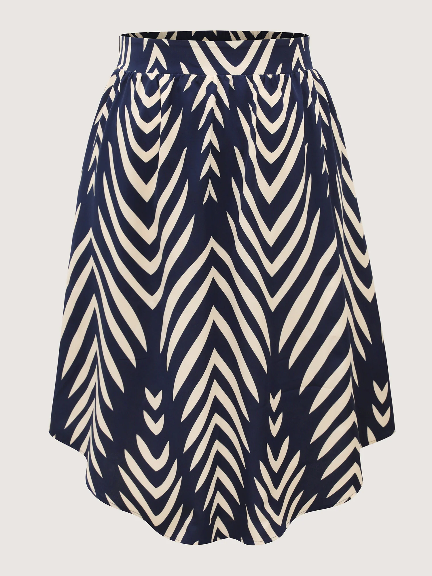 Geometric Print High Low Hem Skirt