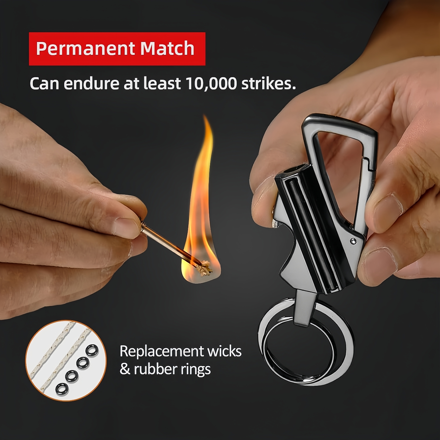 💥ON SALE💥- Permanent Match Infinity Lighter with Multitool Keychain Bottle Opener