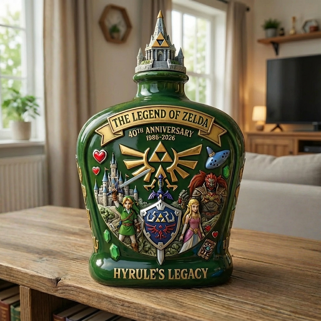 🟢The Legend of Zelda 40th Anniversary Whiskey Bottle