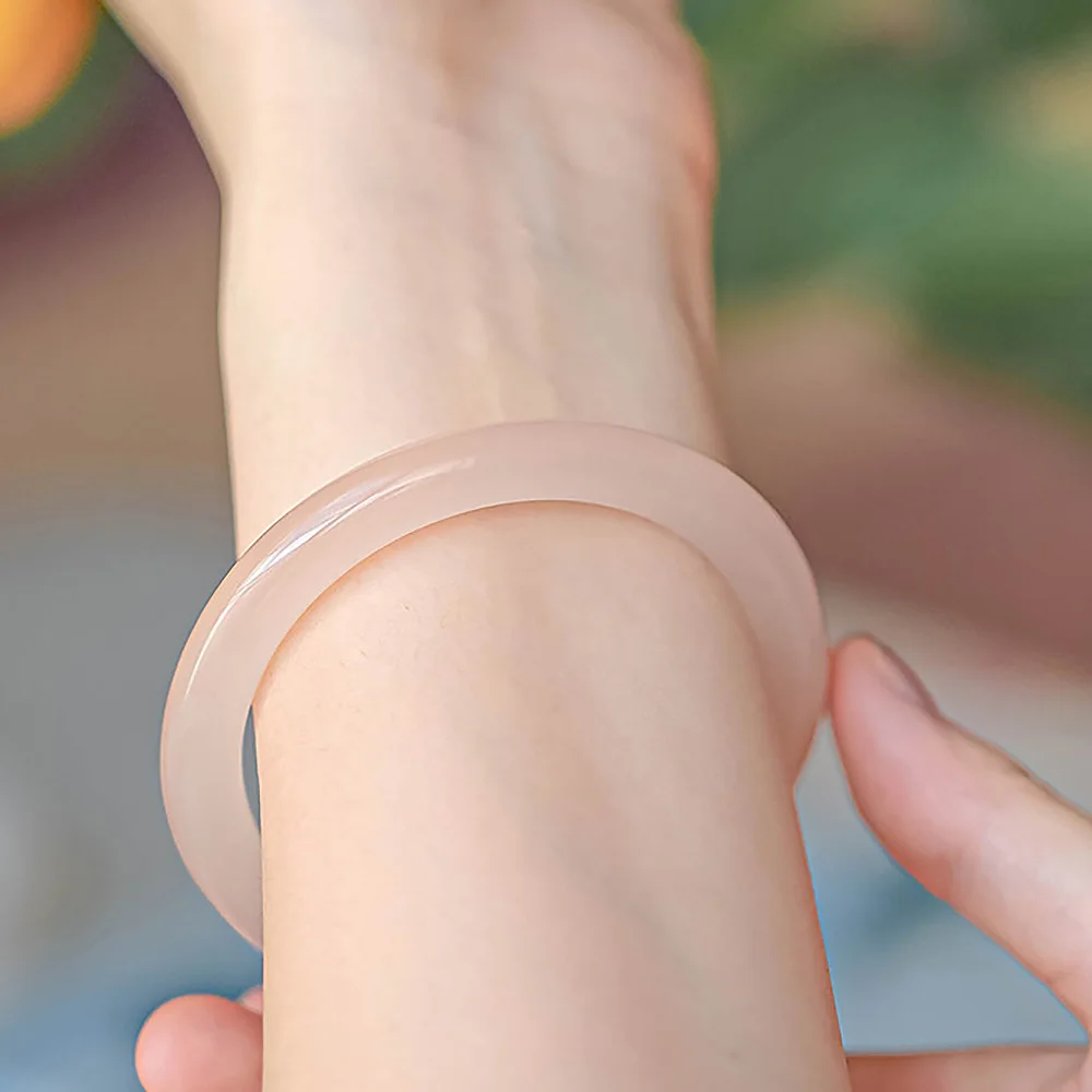 Natural Pink Jade Women's Bracelet Charm Jadeite Hand-Carved Amulet Accessories Gifts For Girlfriends Trendy Woman Jewelry 2023