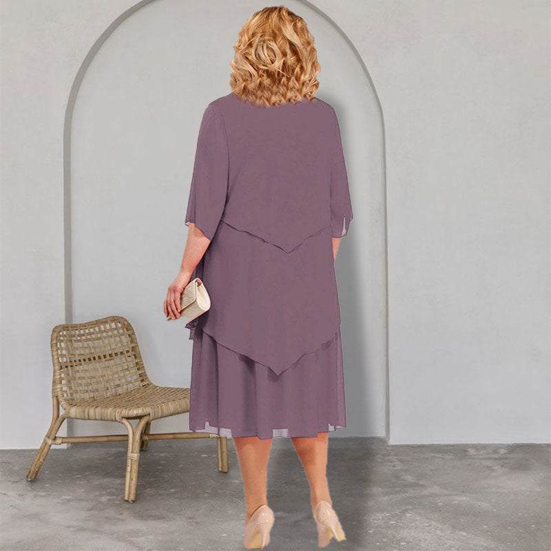 Plus Size Layered Midi Dress