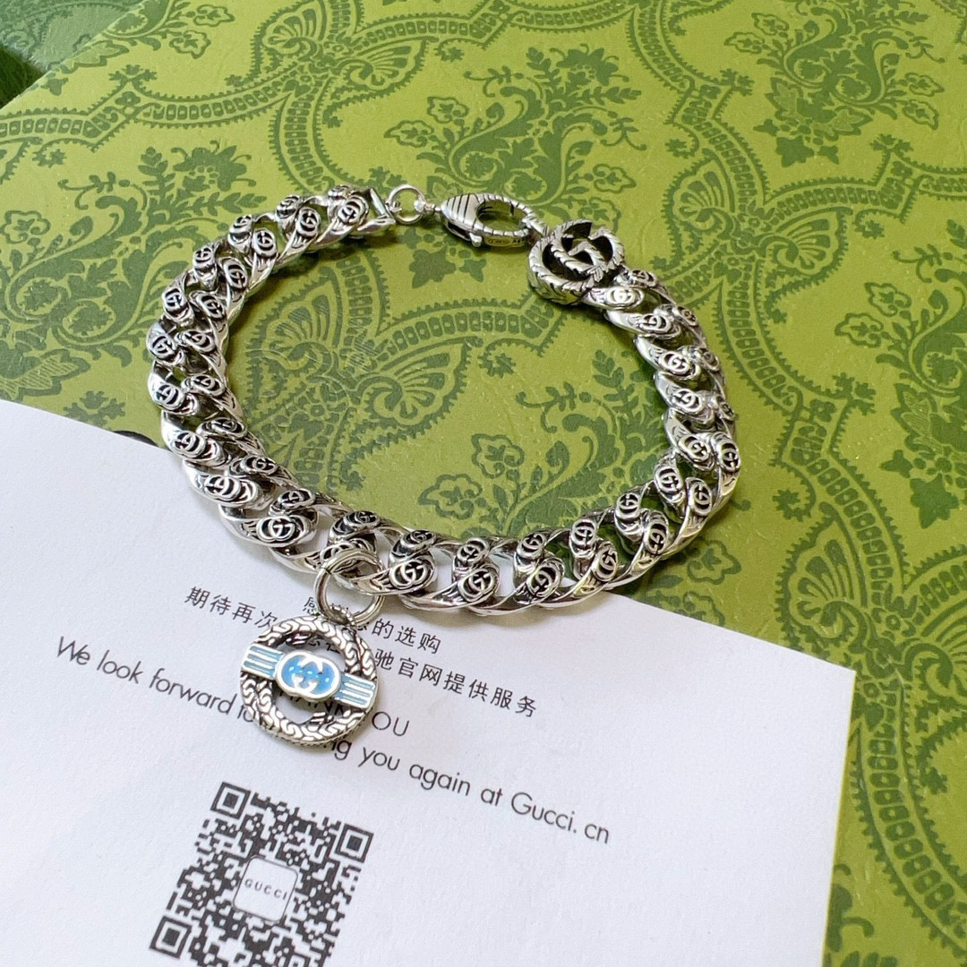 Gucci Blue GG Flat Bracelet
