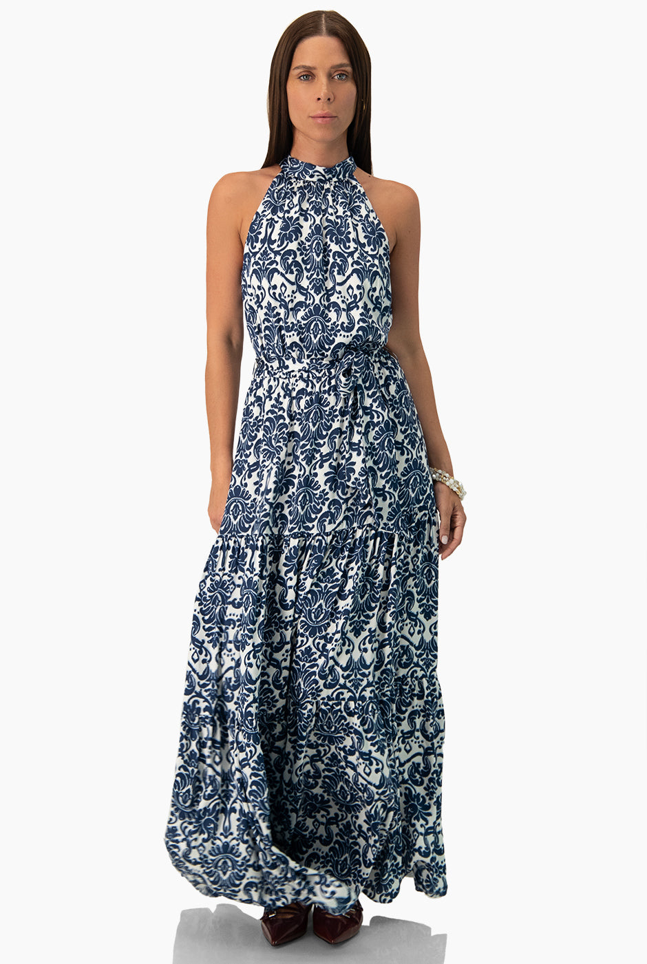 Maxi vestido estampado sin mangas