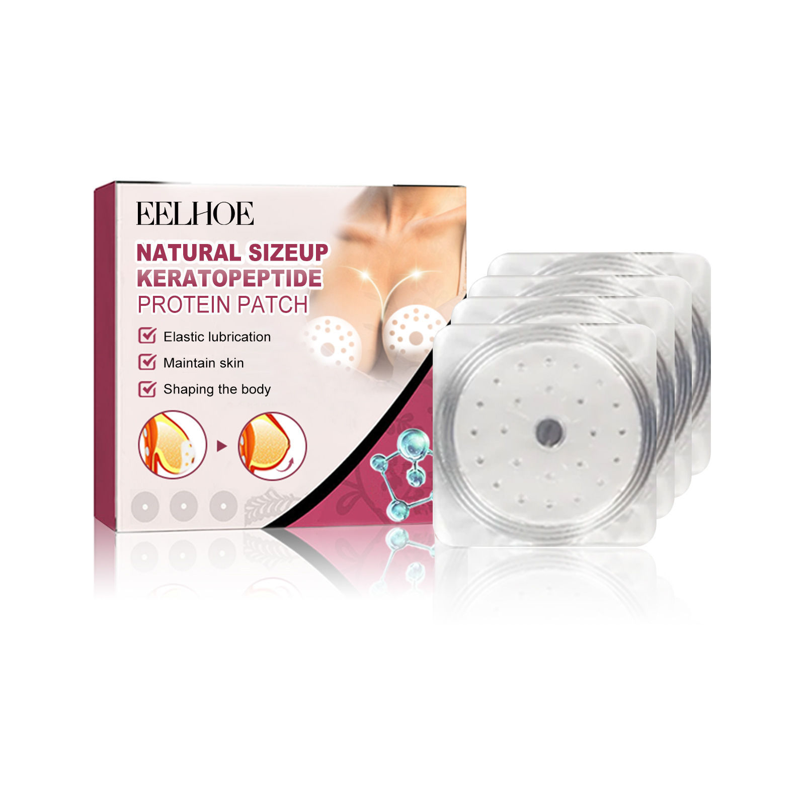 Natural Keratin peptide protein breast enhancement patch (4 Packs)