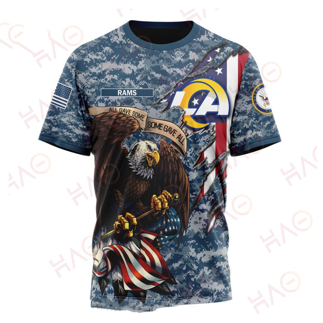 LOS ANGELES RAMS 3D HOODIE US NAVY VETERANS