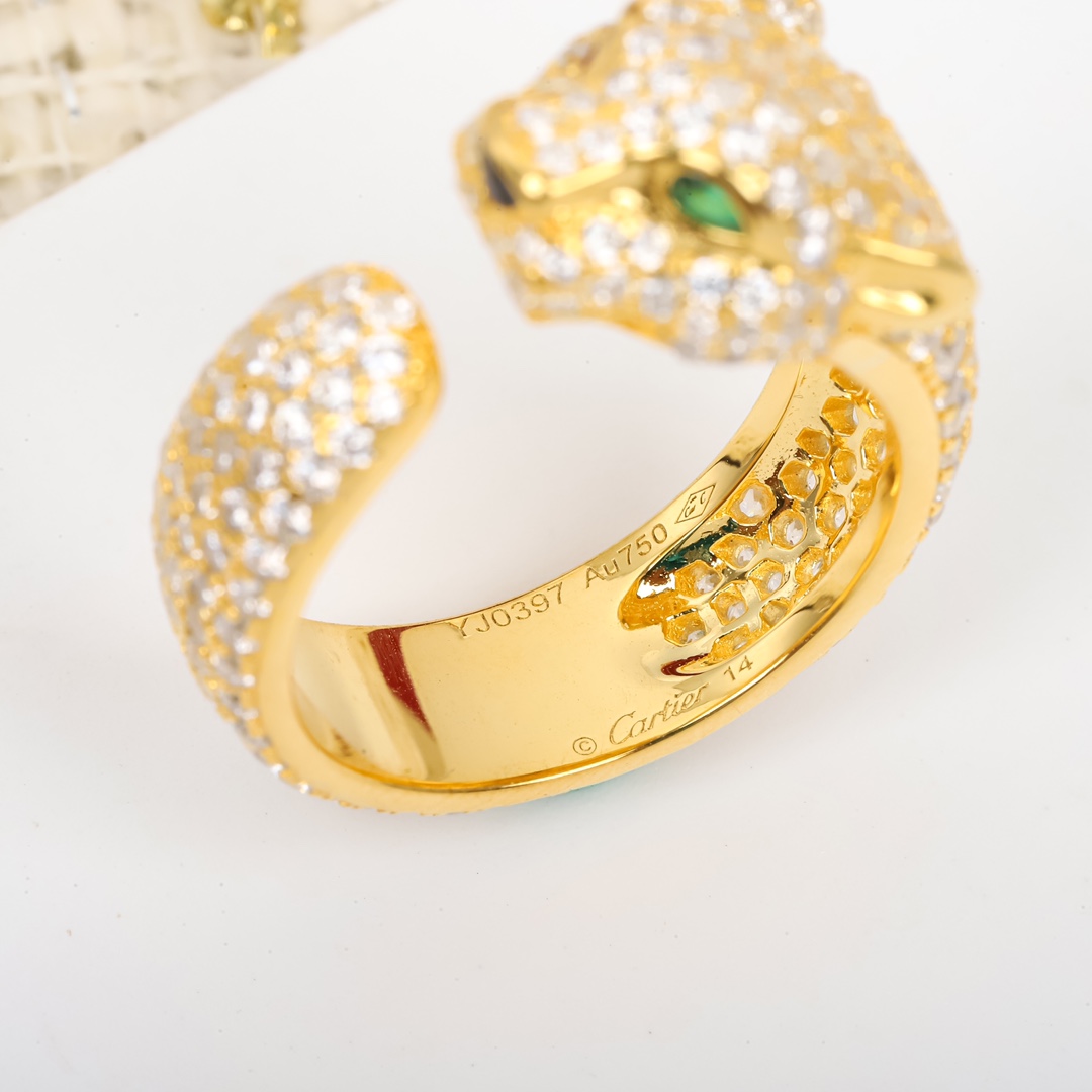 Cartier Panther Head Diamond Ring