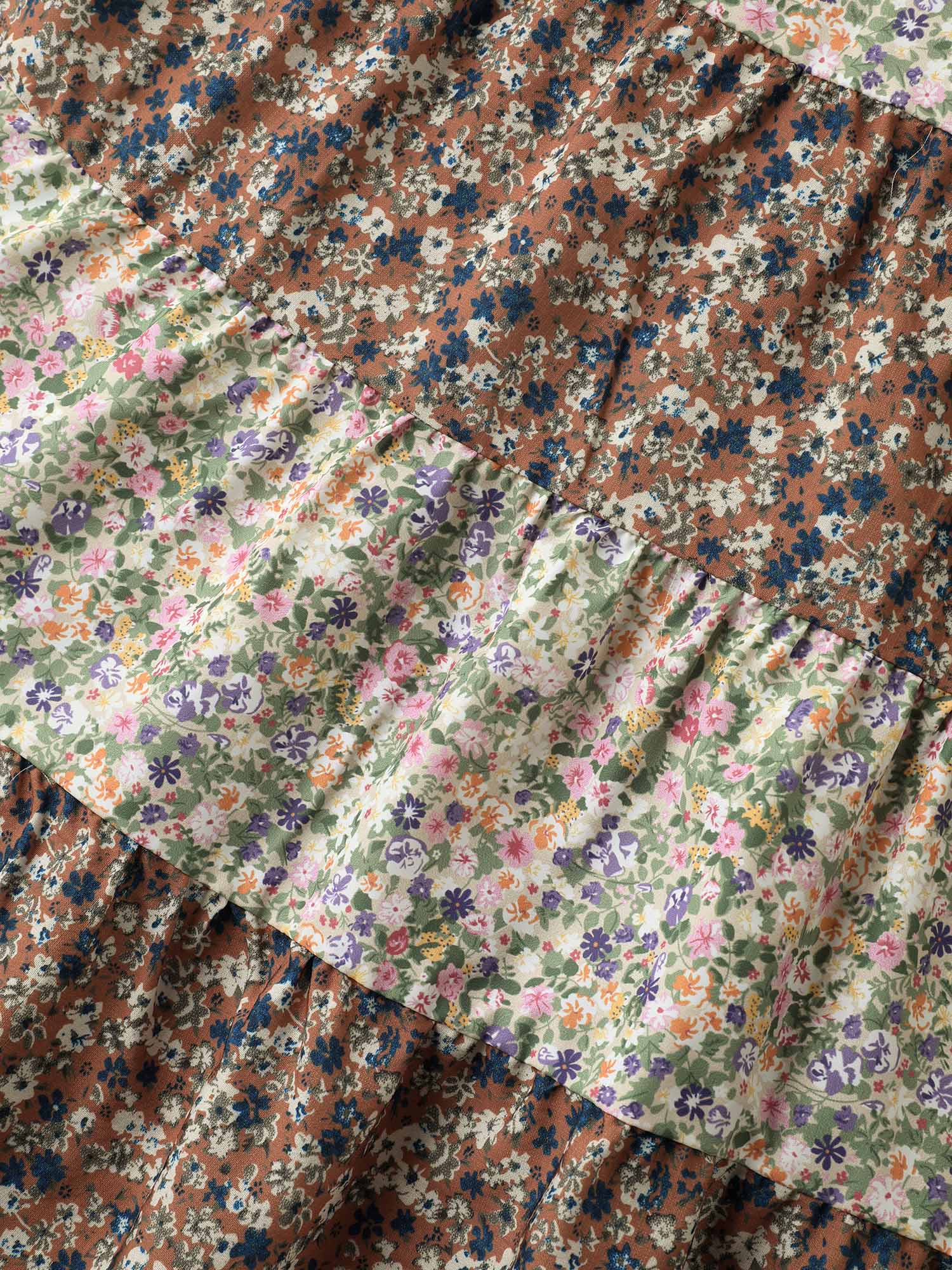 Ditsy Floral Print Tiered Blouse