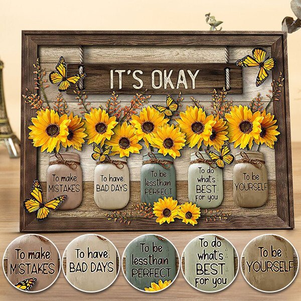 IT'S OKAY-🦋Butterfly Sunflowers Wall Art🌻