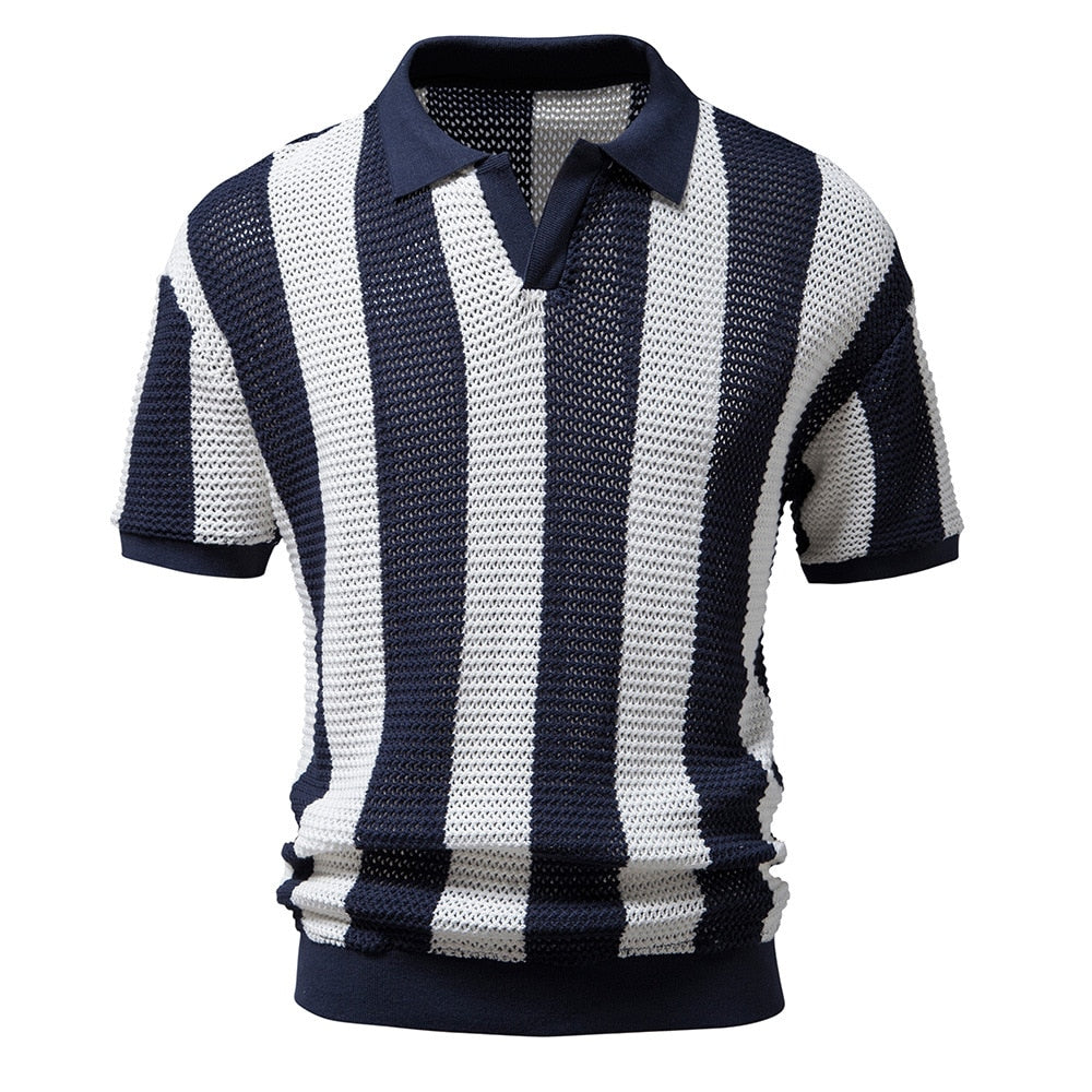Men's Striped Polo Shirt