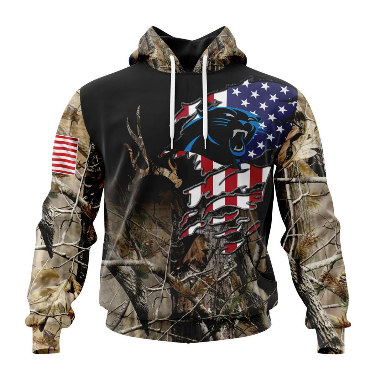 CAROLINA PANTHERS 3D HOODIE CAMO REALTREE HUNTING