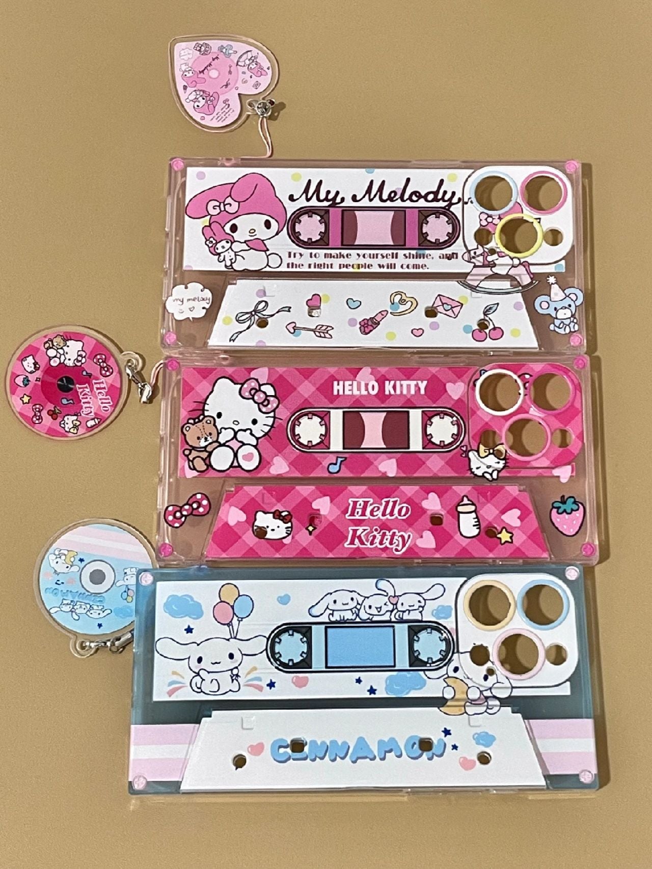 Sanrio Cassettes Holder（With magnetic tape charm）Phone Case