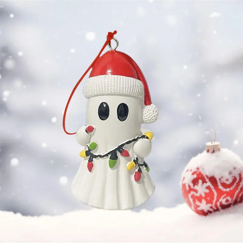 Halloween Decoration Ghost Figurine - Funny Resin Middle Finger Ghost Statue For Prank - Cute Ghost Decor for Christmas Decorations Ornaments