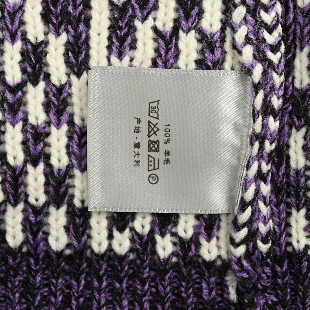 Dior 24Fw jacquard geometric knit sweater
