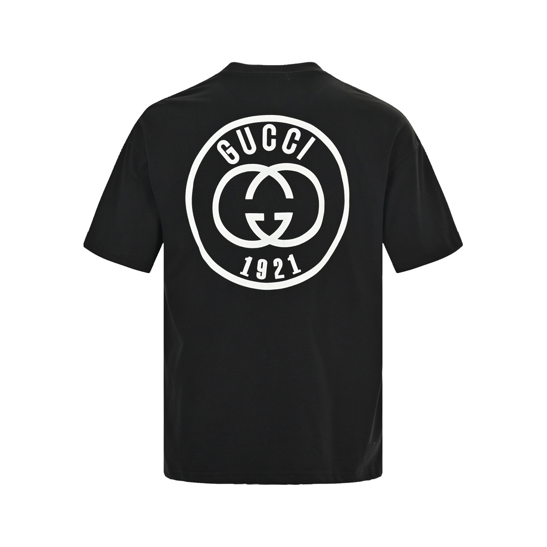 Gucci 24ss 1921 series printed logo short sleeves