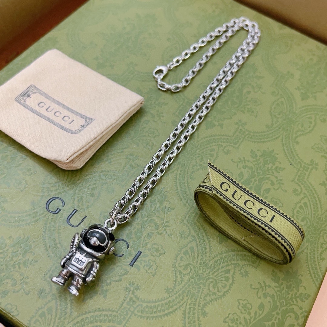 Gucci Anger Forest Series Robot Bear Chain Necklace