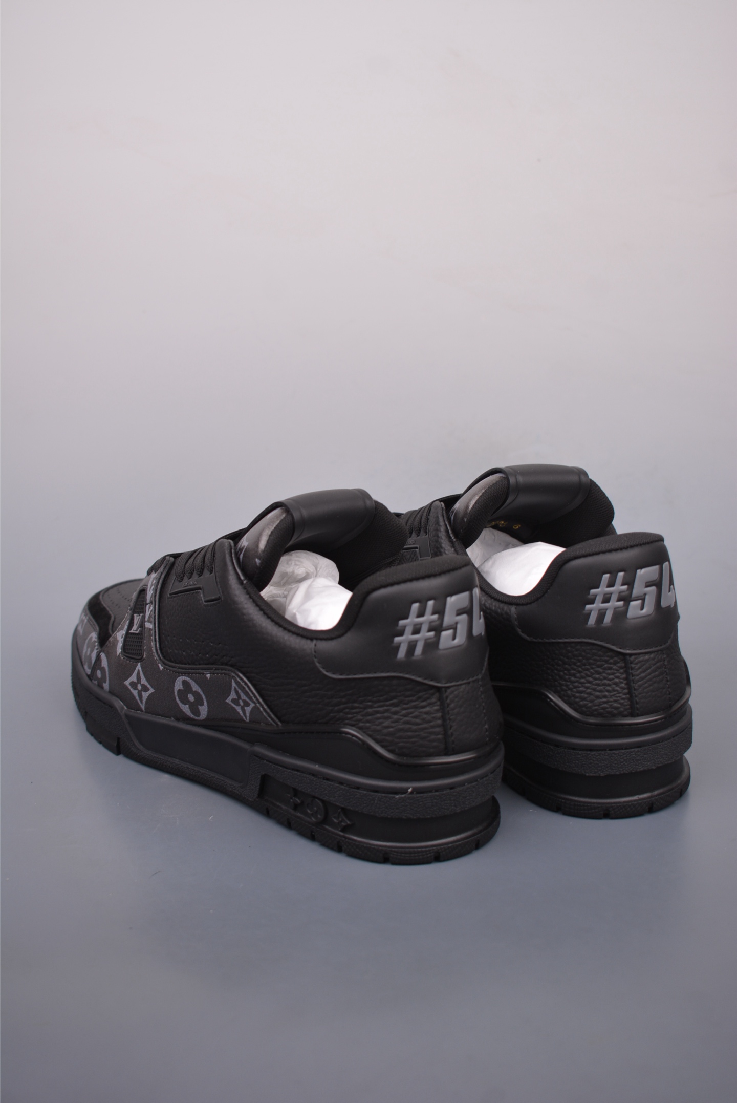 Louis Vuitton Trainer Sneaker Low Black Grey Print 1ADH4A