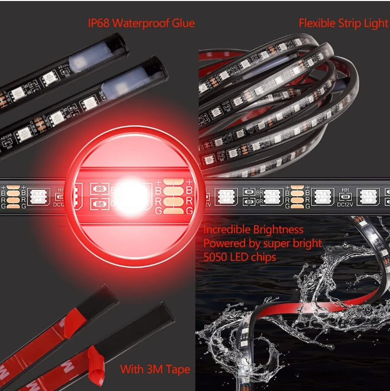 Car Chassis Flexible RGB Waterproof LED Strip Lights