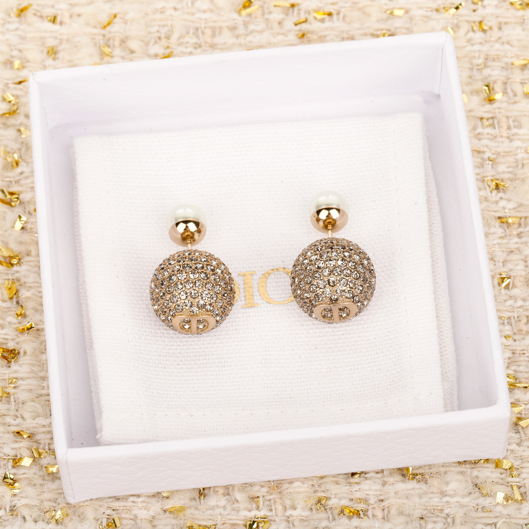 Dior Diamond Ball Earrings