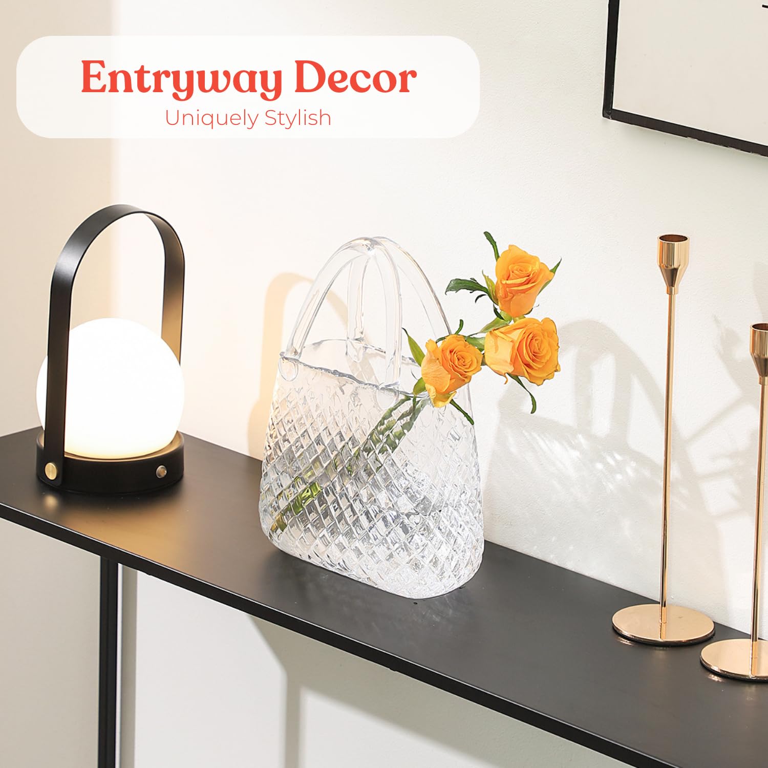 Aesthetic Vase for Flowers, Decorative Vase with Embossed Pattern for Wedding, Living Room, Bedroom, Table, Office