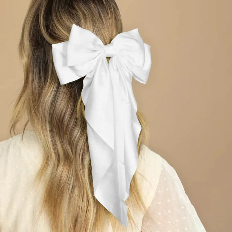 Long Satin Hair Bow