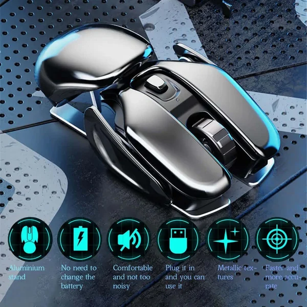 🔥Wireless Ergonomics Metal Mouse