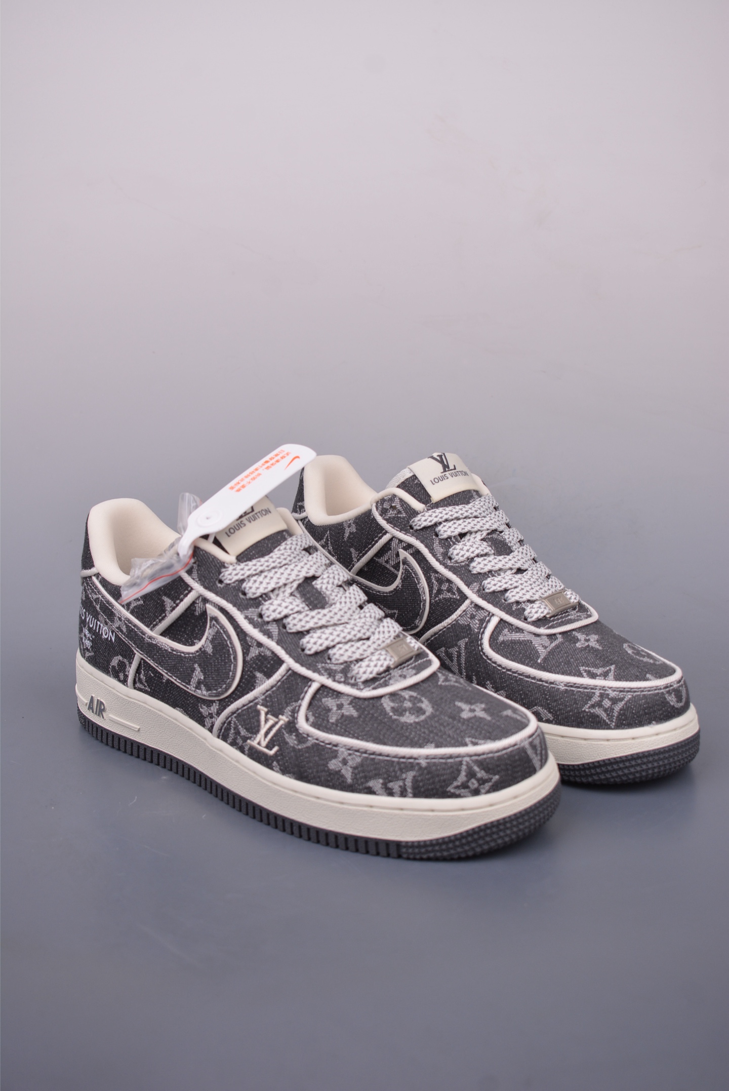 Louis Vuitton x Nike Air Force 1 07 LV8 Low Sneakers Denim Grey Denim Print SC9207-530