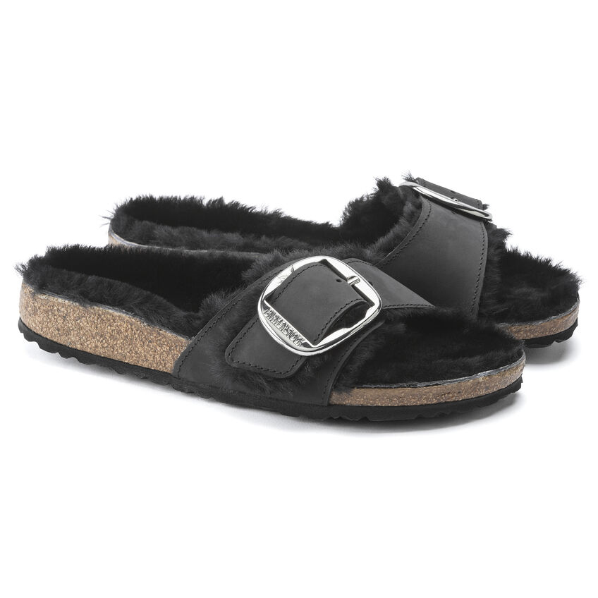 Madrid Big Buckle Shearling Oiled Leather B-88413
