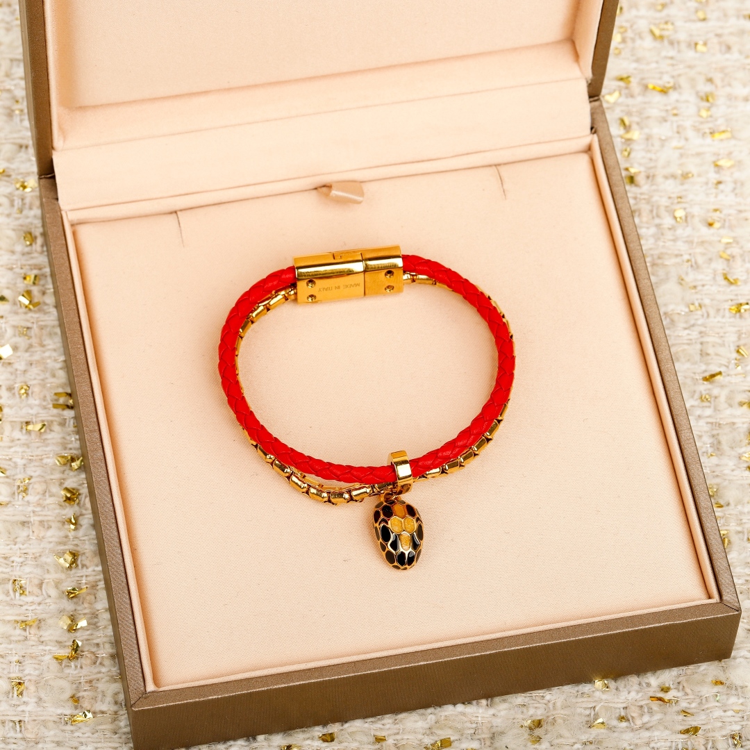 Bulgari new serpenti snake head double bracelet